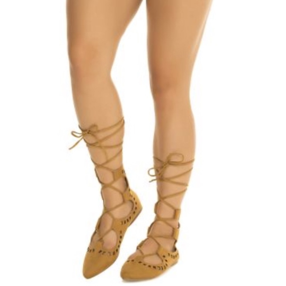 Shiekh Shoes Ankle Wrap Ballet Flats